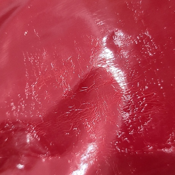 LAL Live A Little Womens Red Faux Patent Leather Zips Moto  Jacket Sz M GUC READ - Picture 13 of 13